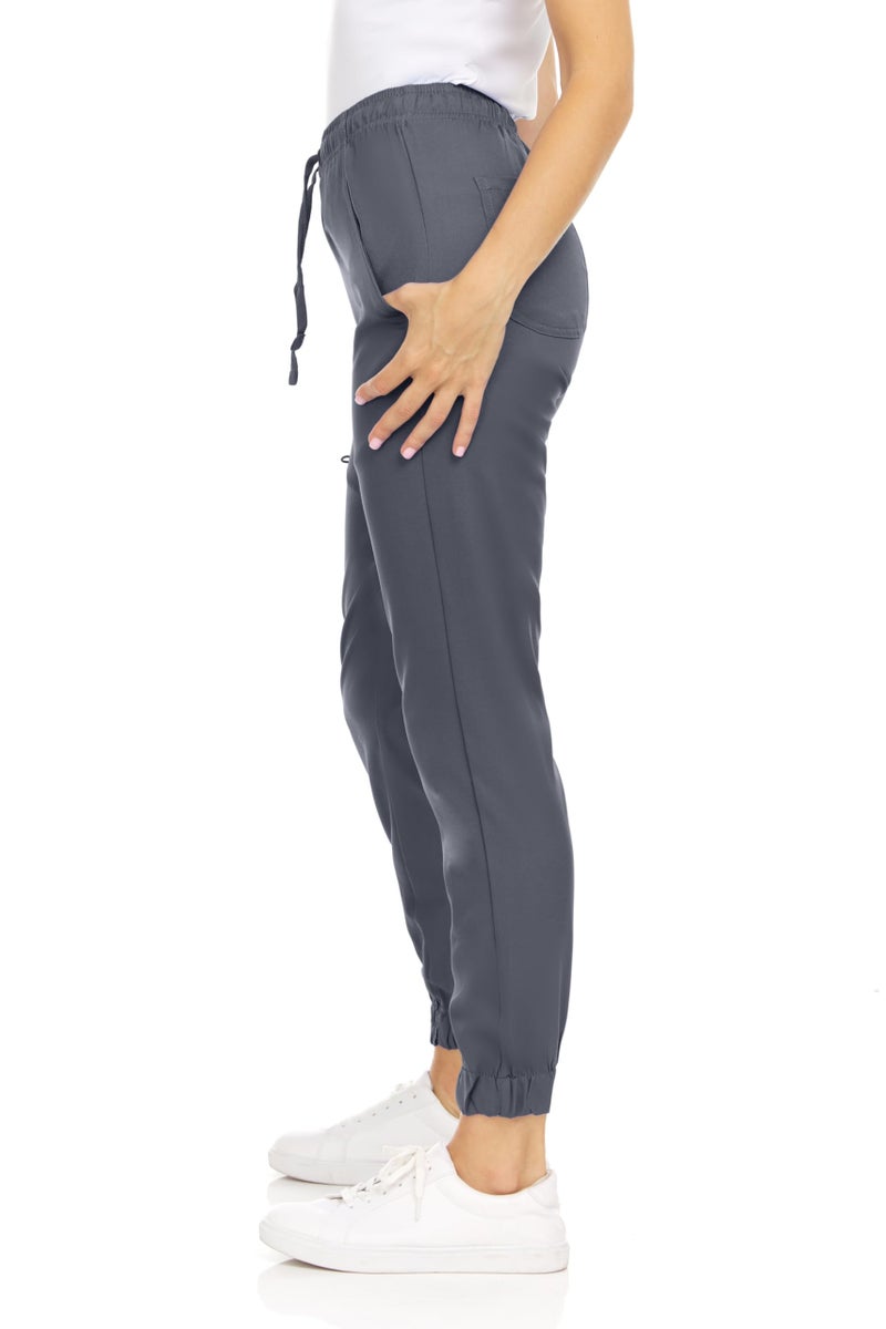 MediChic Womenâ€™s Medical Scrub Jogger Pants â€“ 4 Pockets, 4-Way Stretch, Moisture-Wicking, Anti-Wrinkle, Soft Flex Fabric Pewter - Image 4